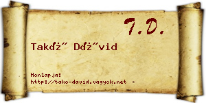 Takó Dávid névjegykártya